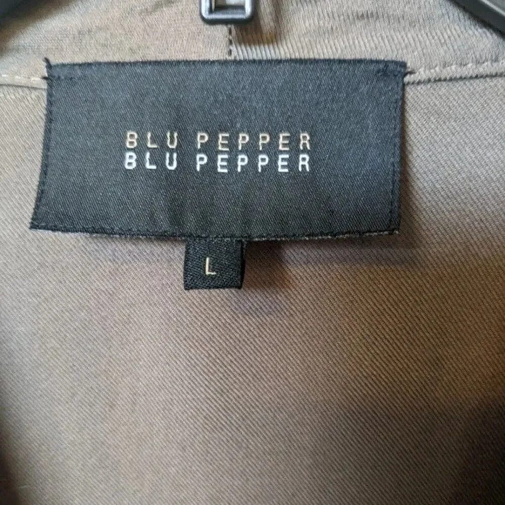 Blu Pepper taupe black cardigan sweater - great used condition - Large